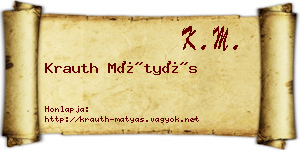 Krauth Mátyás névjegykártya