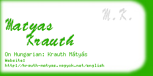 matyas krauth business card